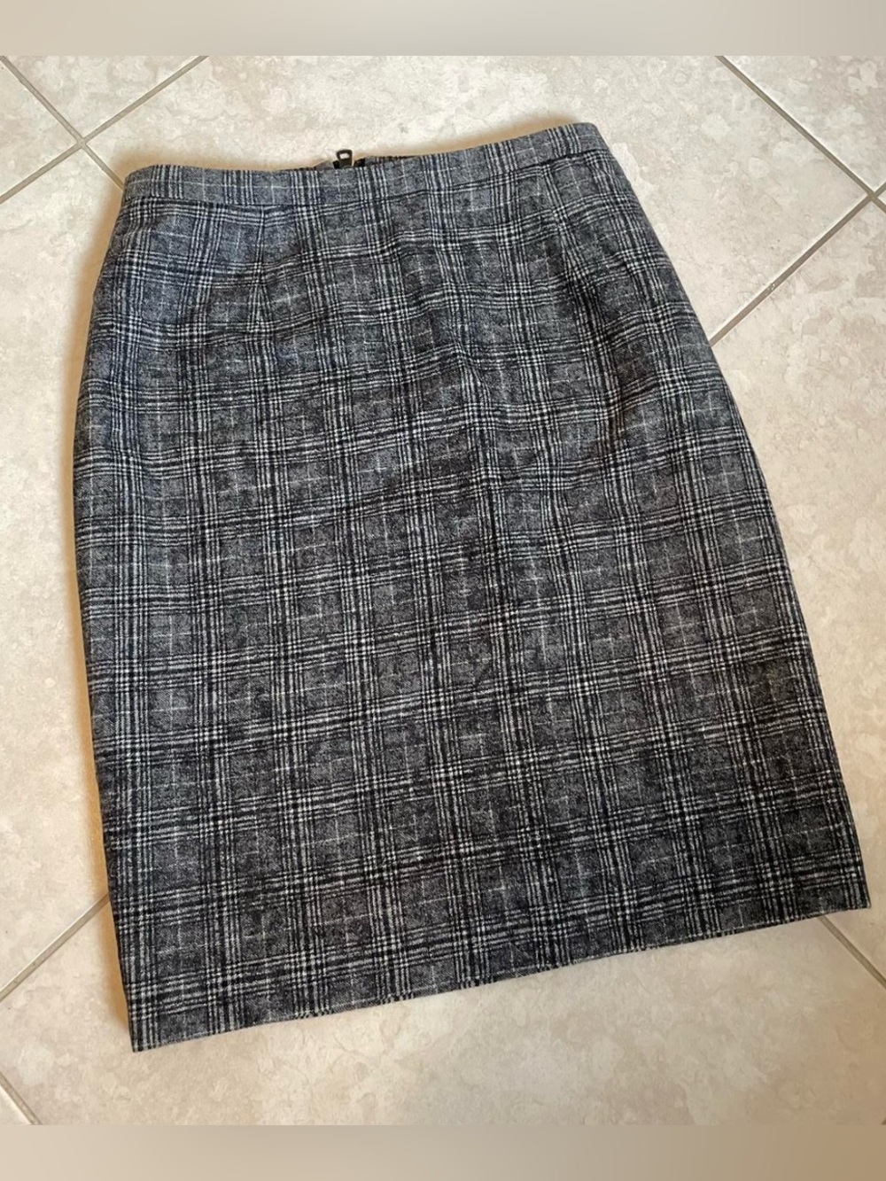 Valentino Gray Plaid Pencil Skirt